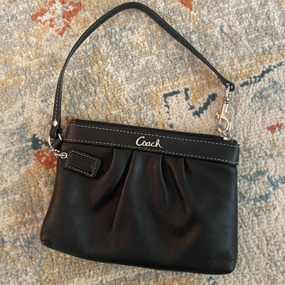 Coach leather wristlet clutch